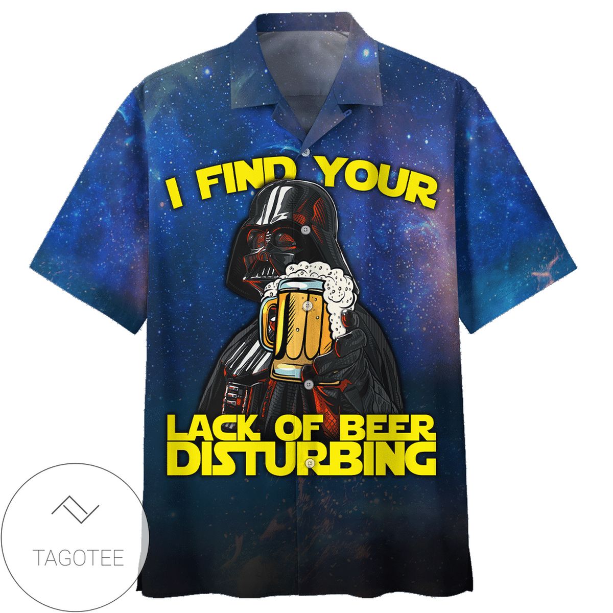 Star Wars Darth Vader Full Color Hawaiian Graphic Print Short Sleeve Hawaiian Casual Shirt