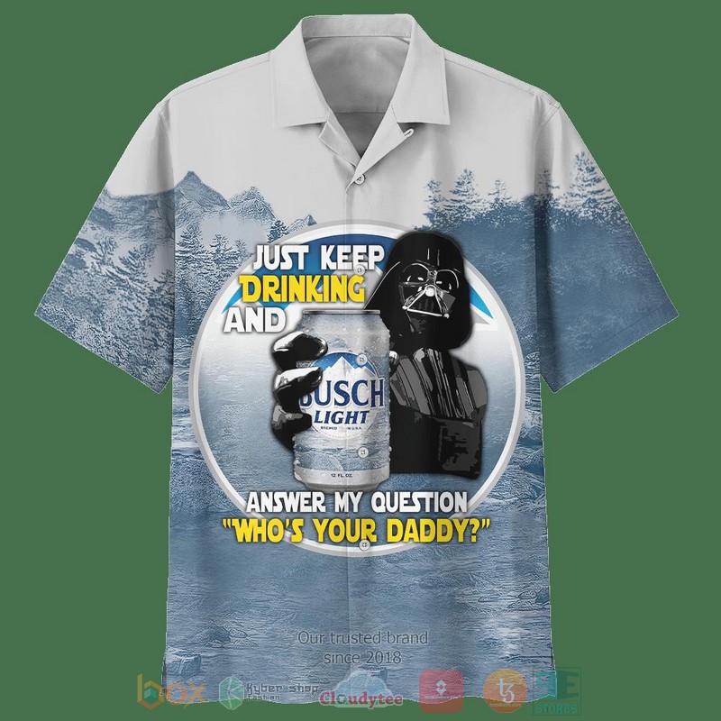 Star Wars Darth Vader palm tree black white hawaiian shirt