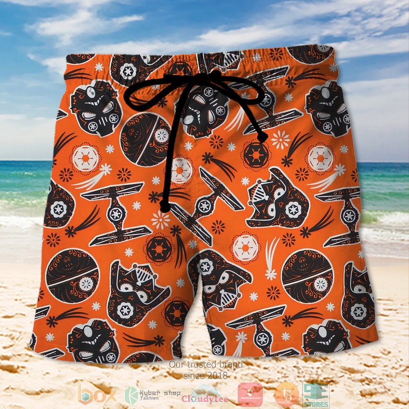 Star Wars Disney Baby Yoda Orange Hawaiian Shirt