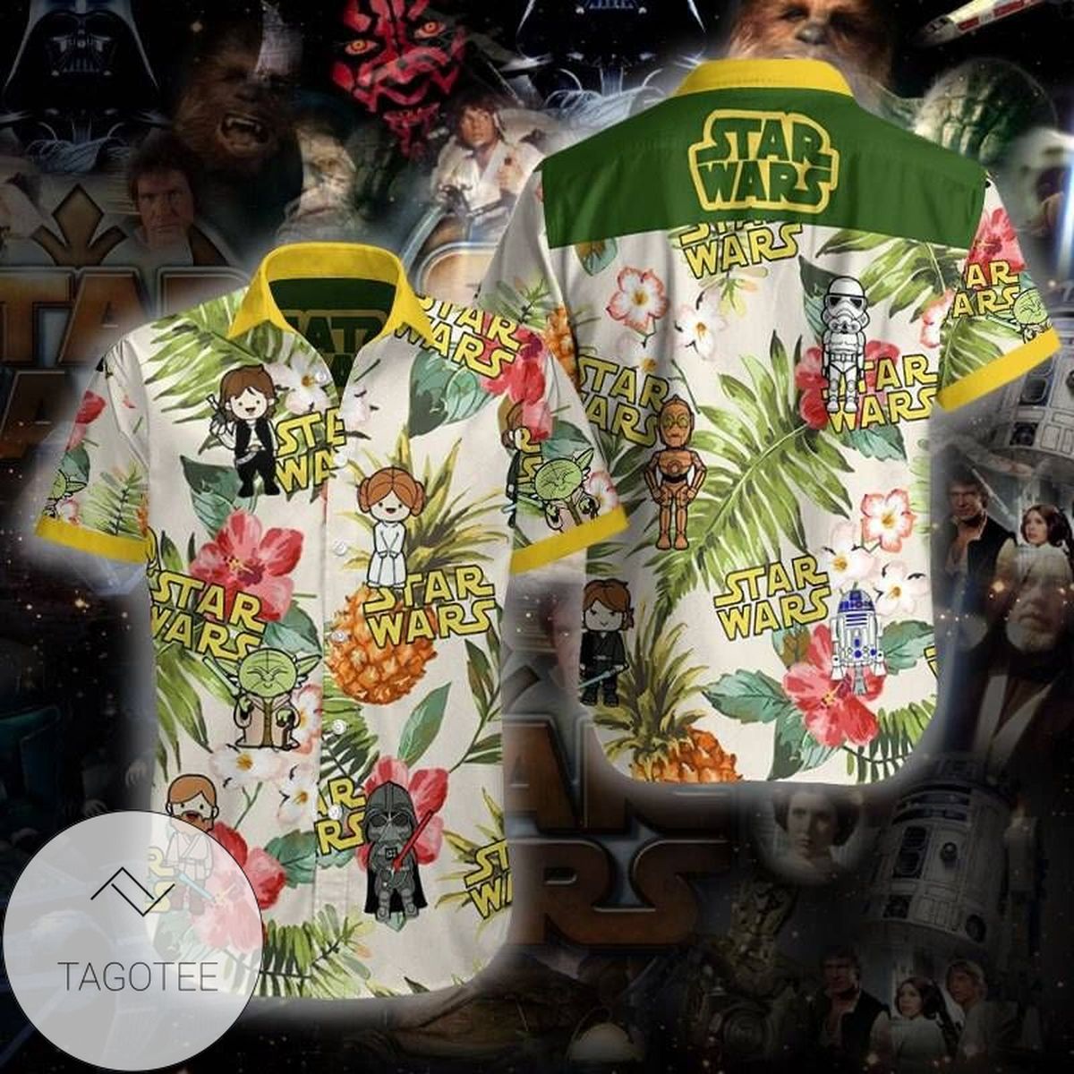 Star Wars Han Solo Cosplay Hawaiian Graphic Print Short Sleeve Hawaiian Casual Shirt