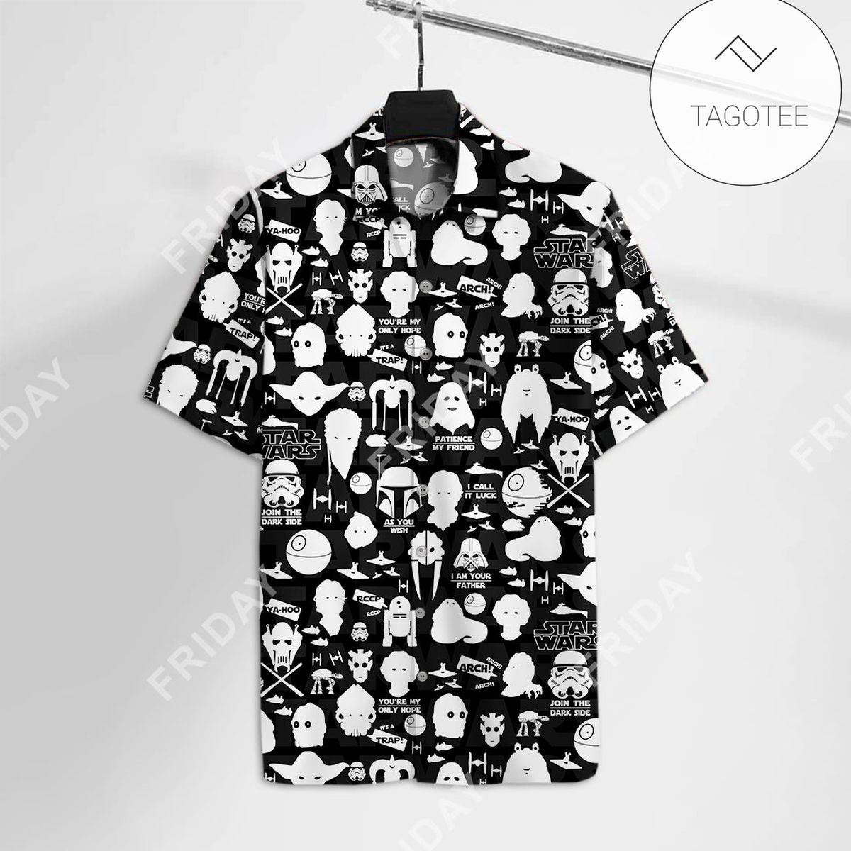 Star Wars Hawaiian Shirt Black And White Pattern Hawaii Shirt