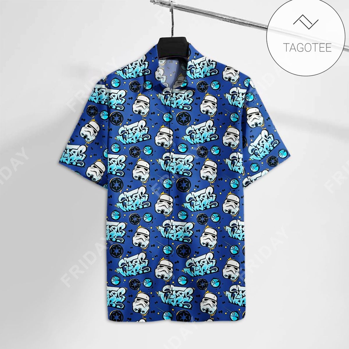 Star Wars II Hawaiian Graphic Print Short Sleeve Hawaiian Casual Shirt