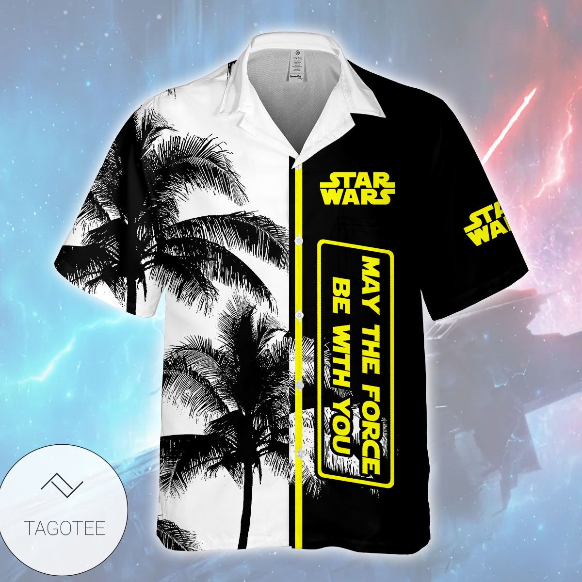 Star Wars II Hawaiian Graphic Print Short Sleeve Hawaiian Casual Shirt