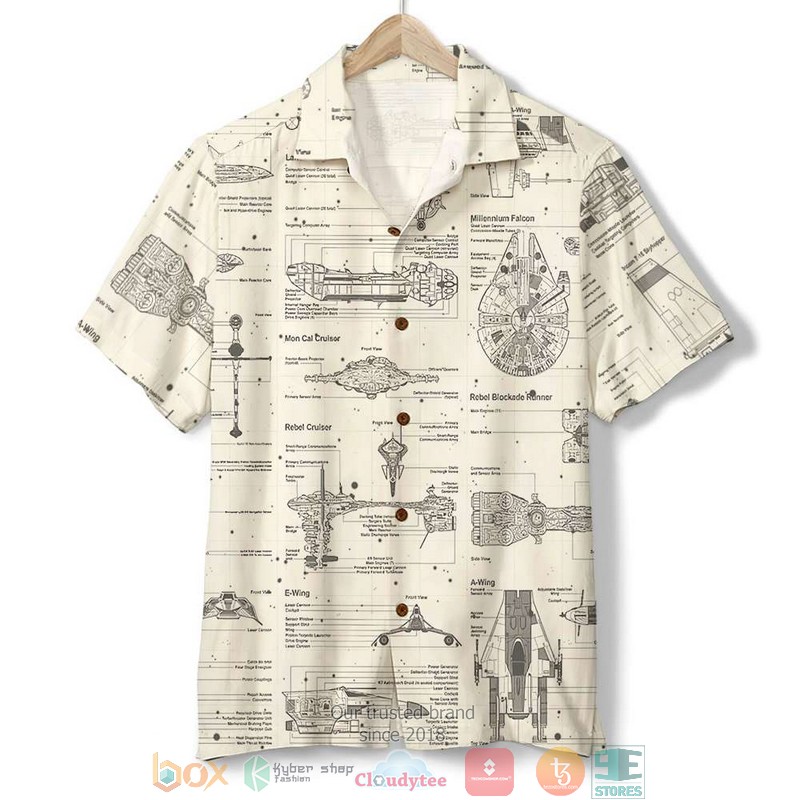 Star Wars Navy Hawaiian shirt, short