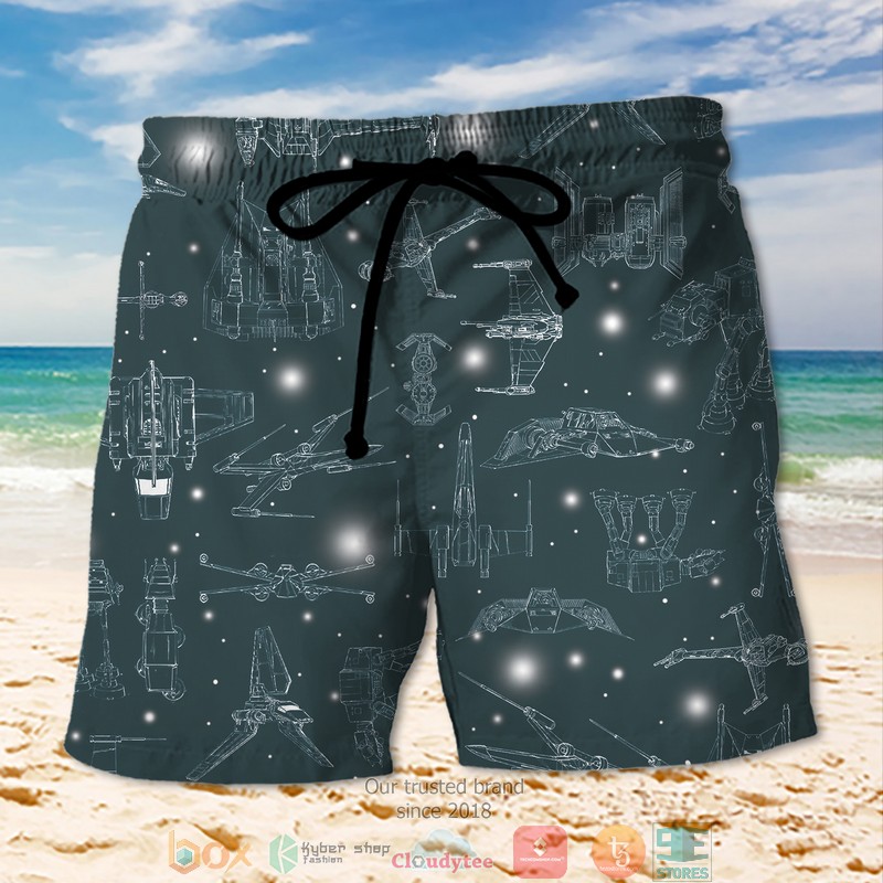 Star Wars Spaceship Black Beach Short