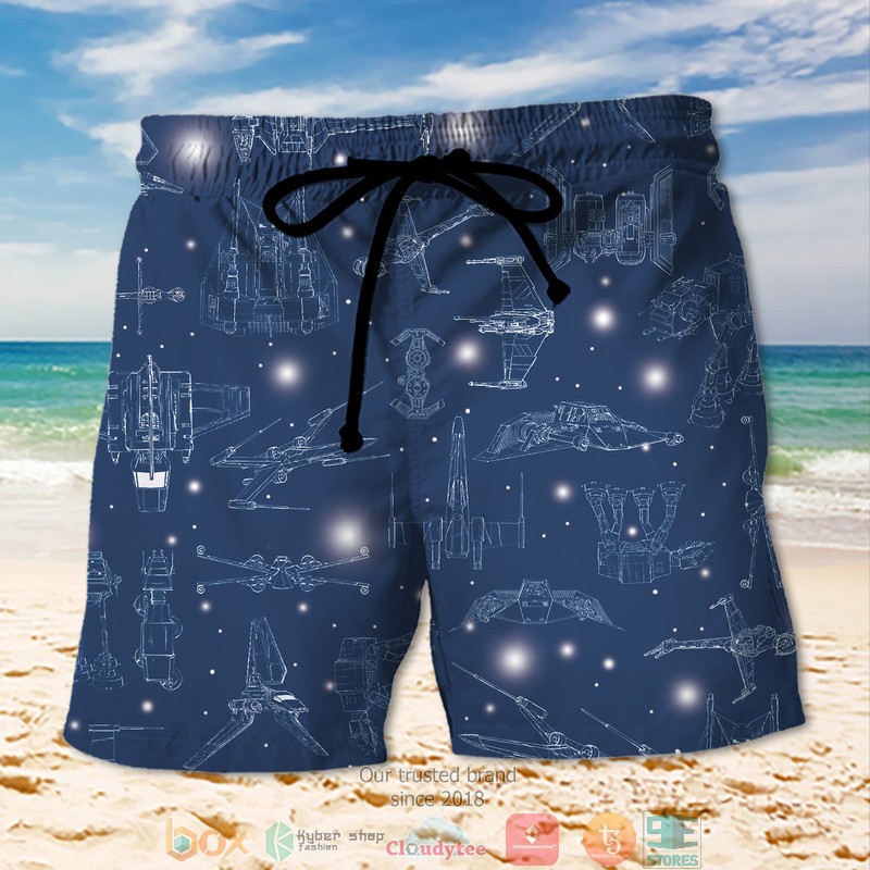 Star Wars Spaceship Black Beach Short