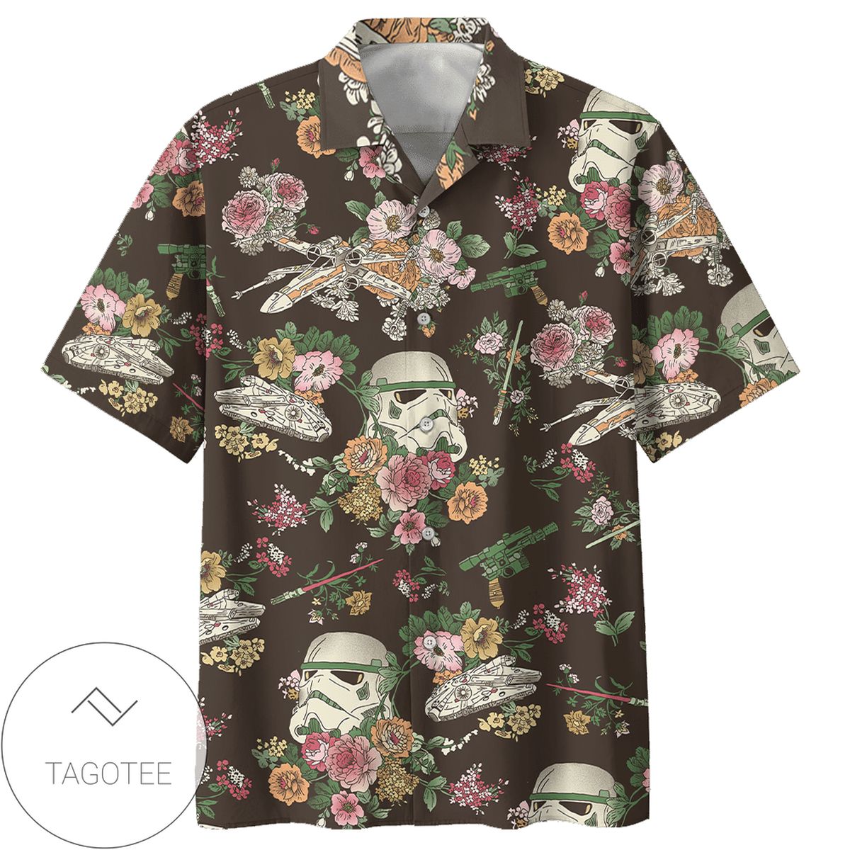 Star Wars Stormtrooper Darth Vader Boba Fett Hawaiian Graphic Print Short Sleeve Hawaiian Casual Shirt