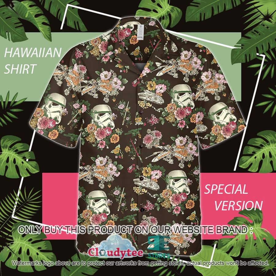 Star Wars Stormtrooper pattern black Hawaiian Shirt