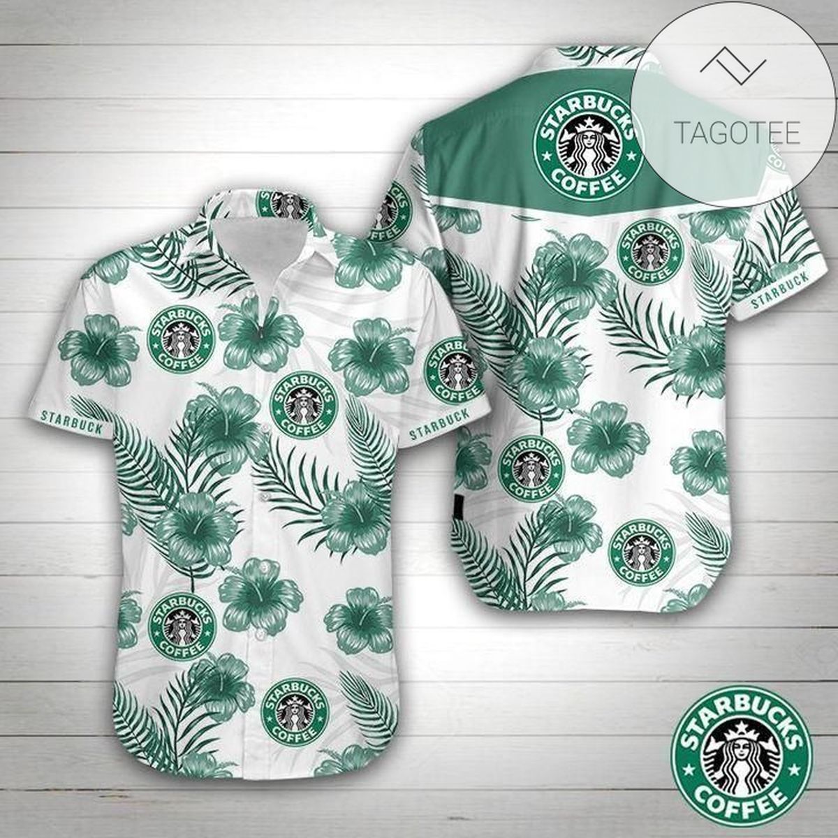 Starbucks Coffee All Over Print 3D Hawaiian Shirt – Green