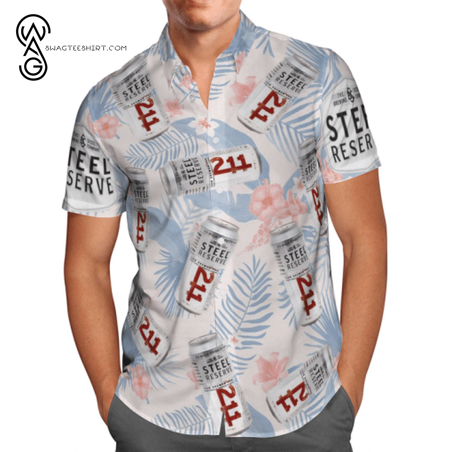 Steam Roller Pattern Summer Hawaiian Shirt