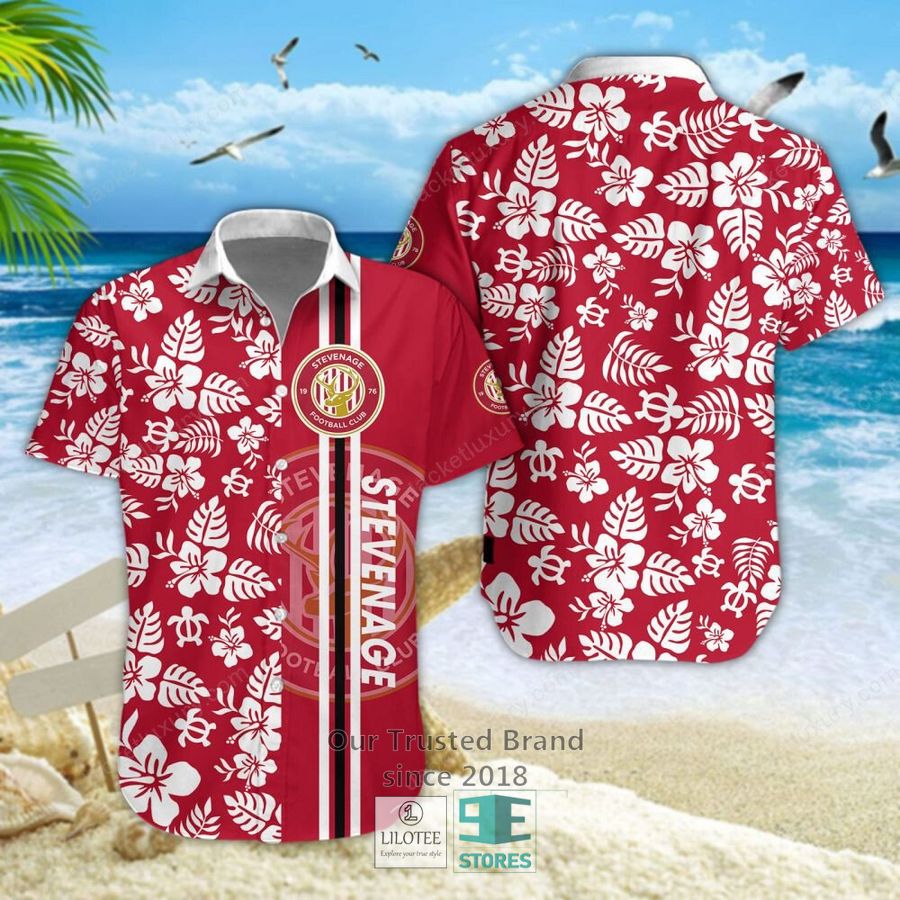 Stevenage Football Club Hibicus Hawaiian Shirt