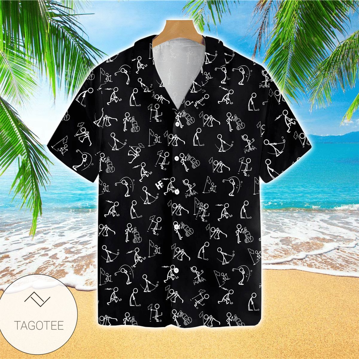 Stickfigures Playing Soccer Hawaiian Shirt