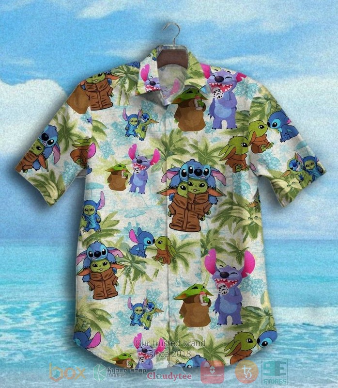 Stitch And Baby Yoda Cartoon Lilo And Stitch Hawaiian Shirt