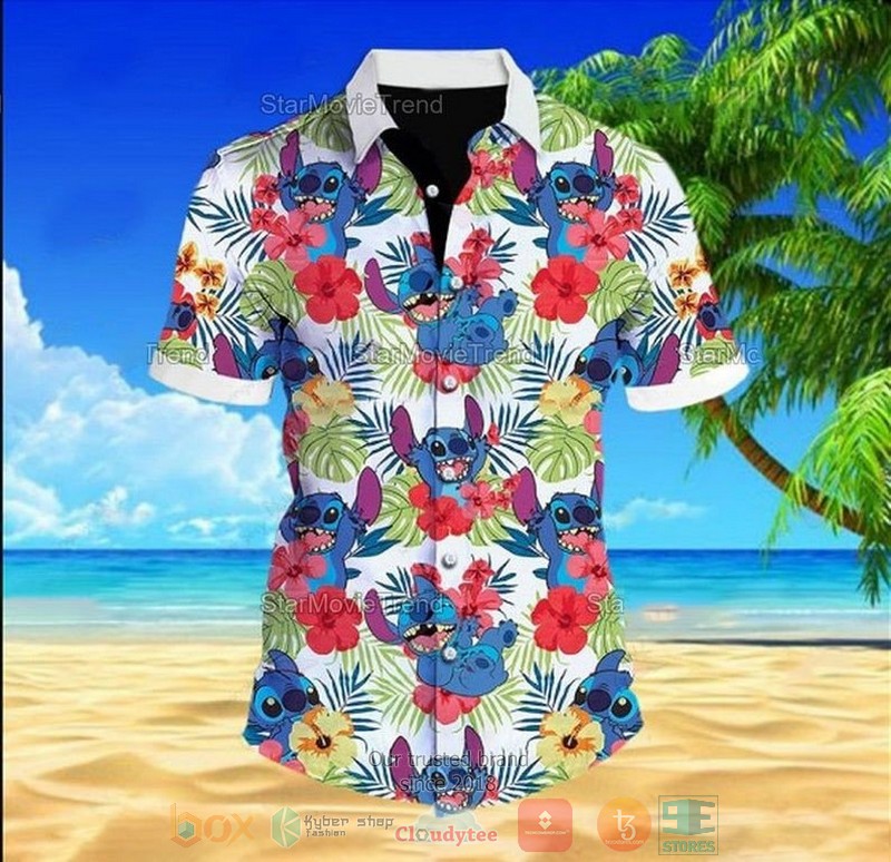 Stitch leaves pattern Hawaiian Shirt