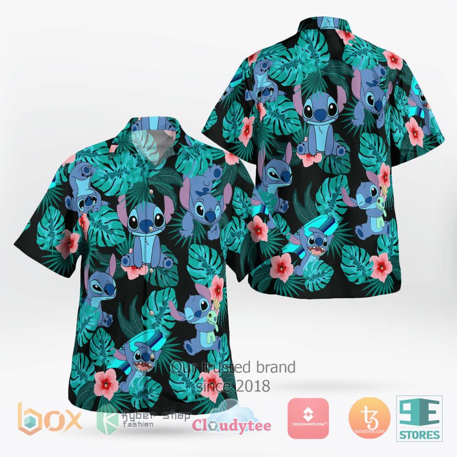 Stitch Monstera Deliciosa Hawaiian Shirt