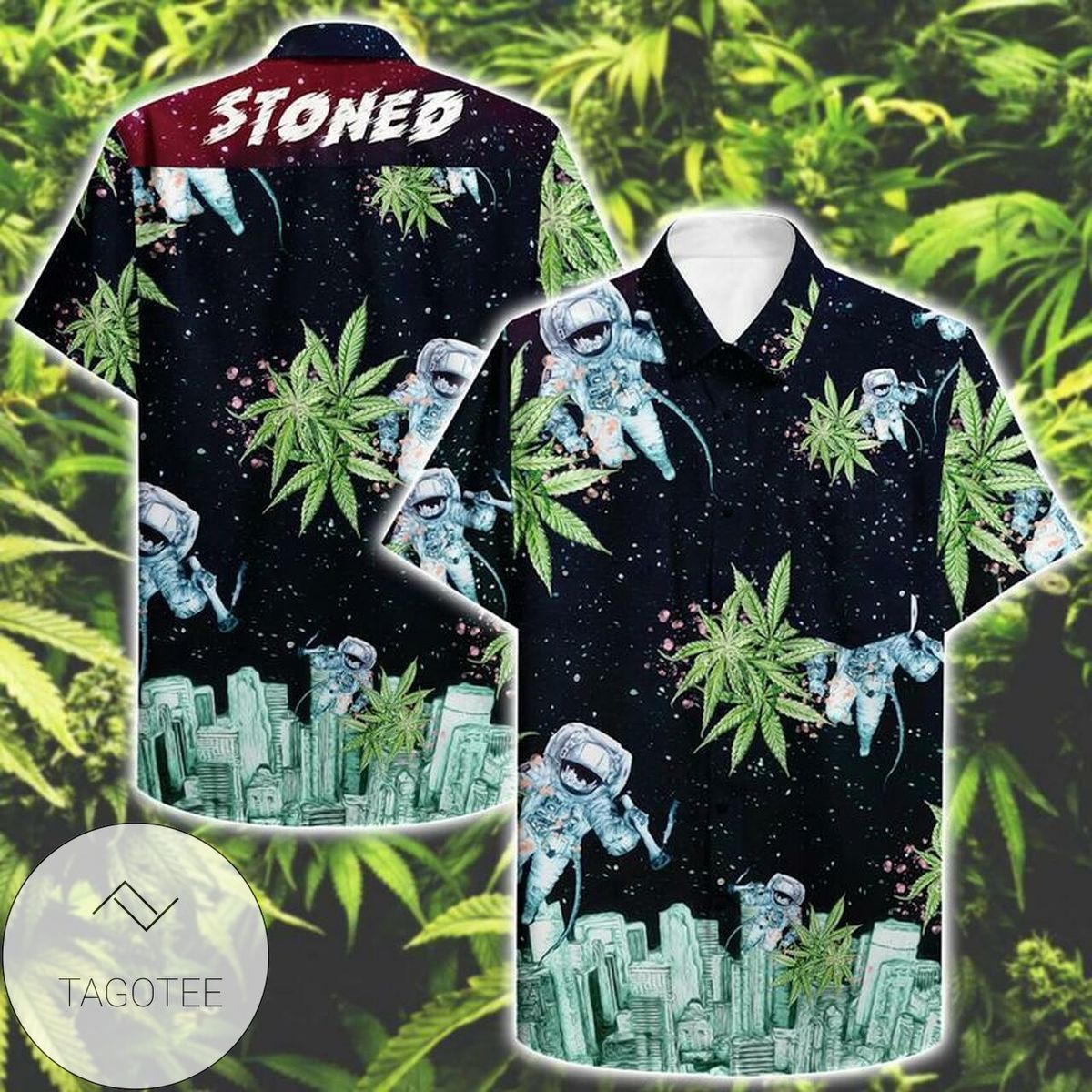 Stoner Dad Is So Cool Skull Weed Cannabis Hawaiian Aloha Shirts 1908dh