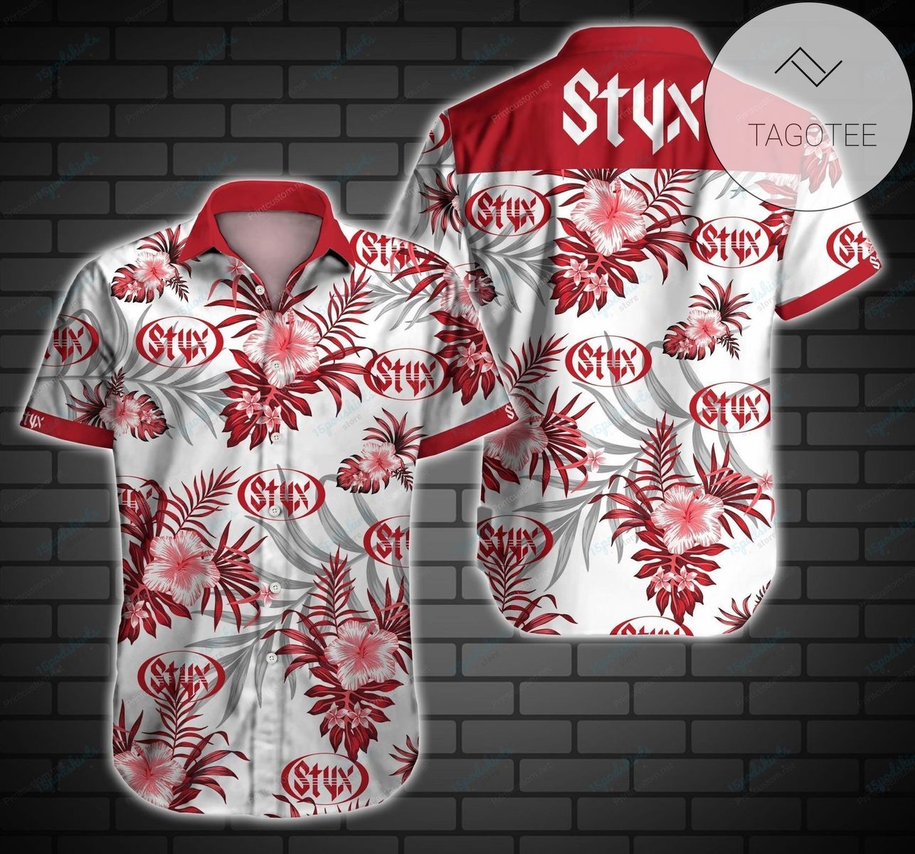 Stylish Rooster Chicken And Leaves Hawaiian Shirt