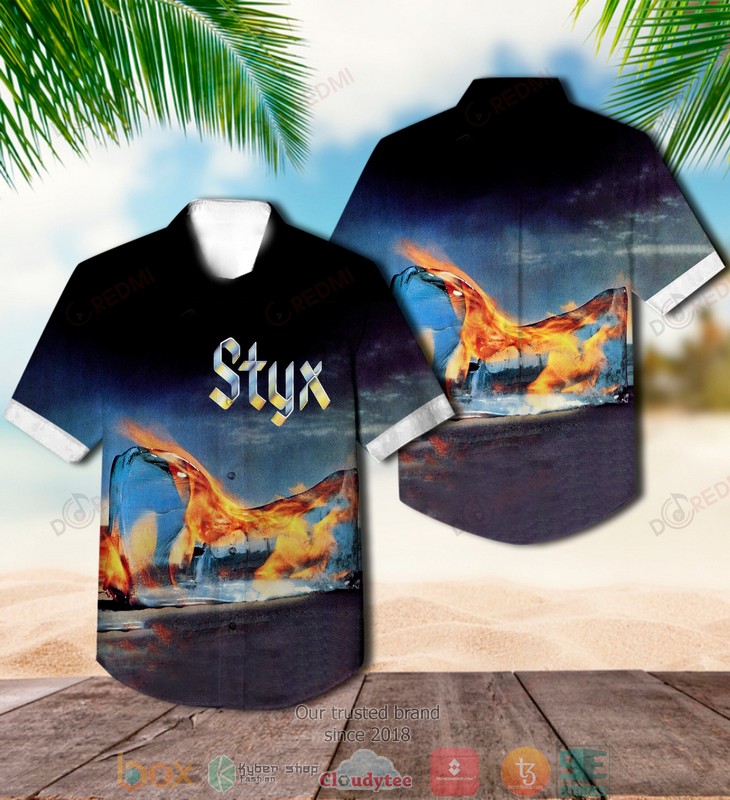 Styx Band Kilroy Was Here Black Hawaiian Shirt