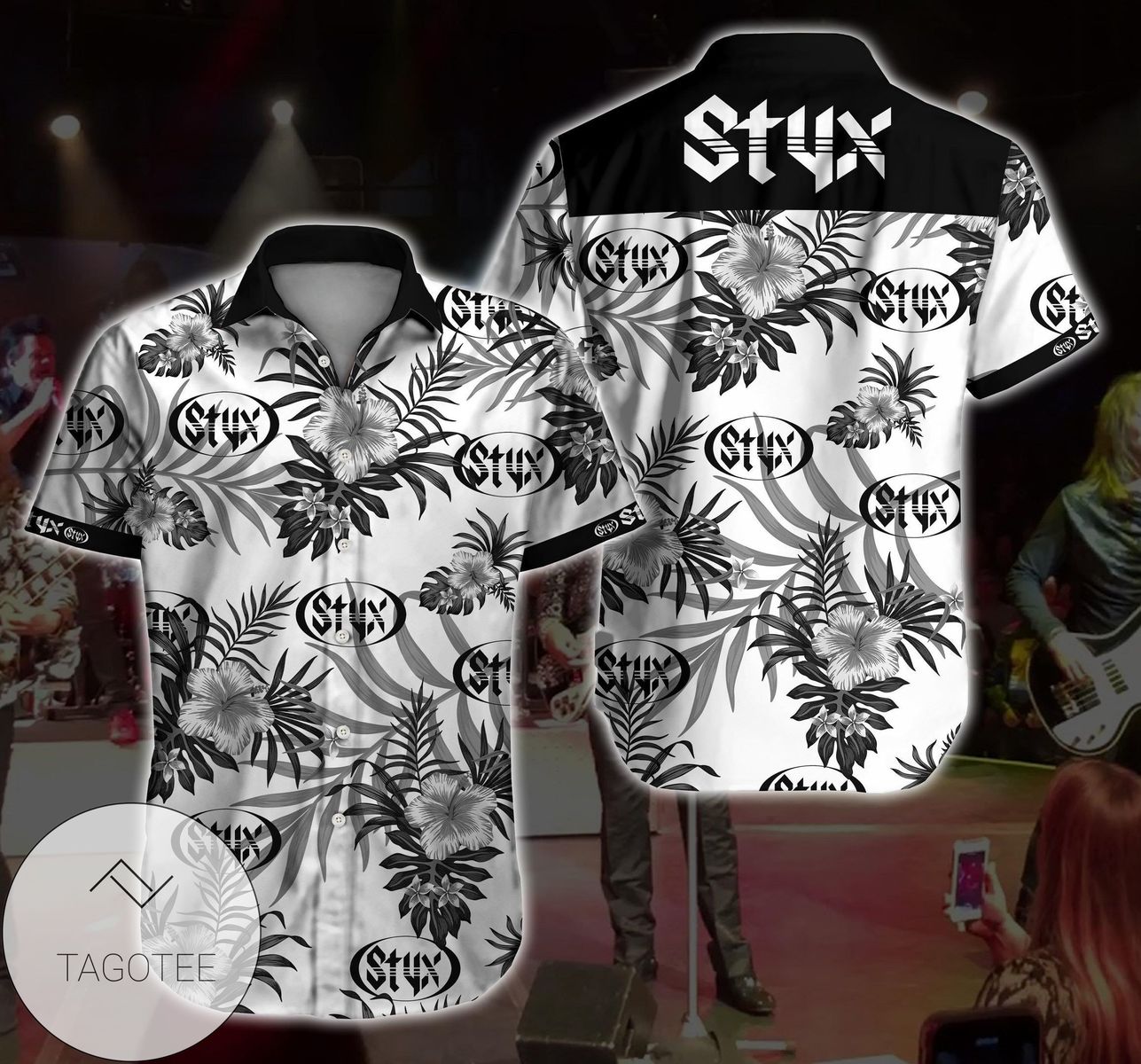 Styx Hawaiian II Graphic Print Short Sleeve Hawaiian Casual Shirt