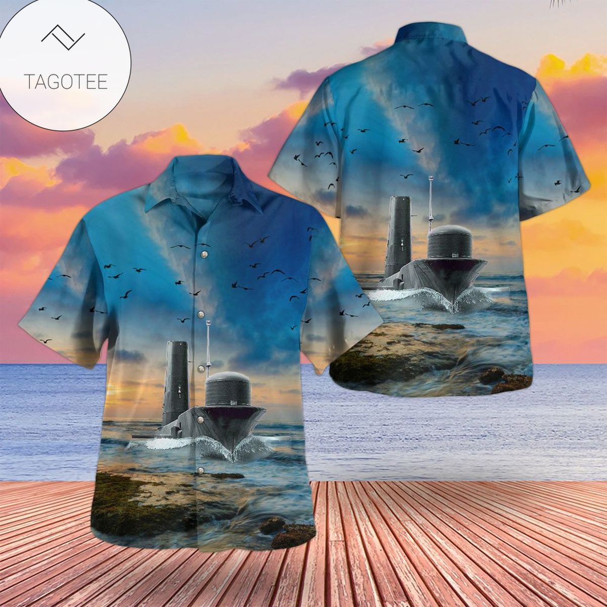 Submarine Hawaiian Shirt Submarine 3D Printed Shirt