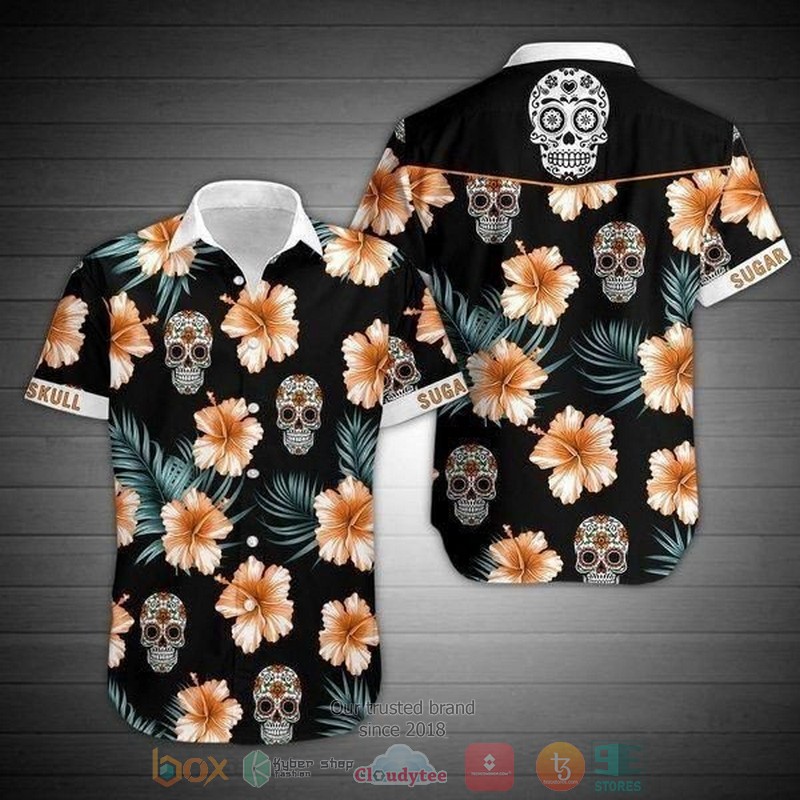 Sugar Skull Detroit Lions hawaiian shirt