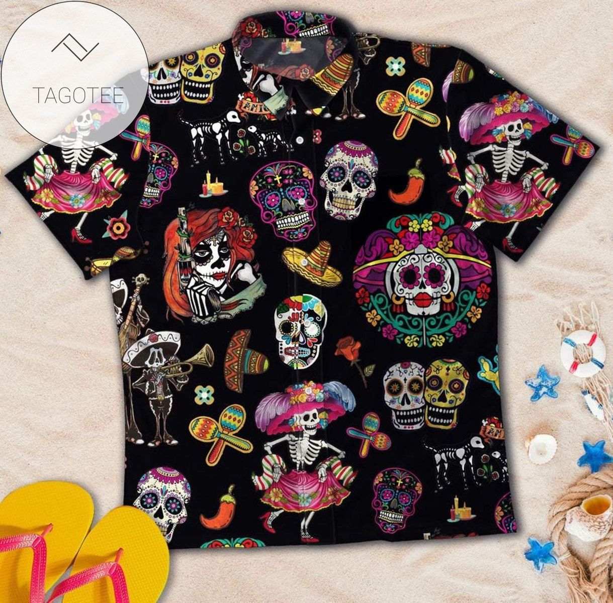 Sugar Skull Halloween Hawaiian Shirt