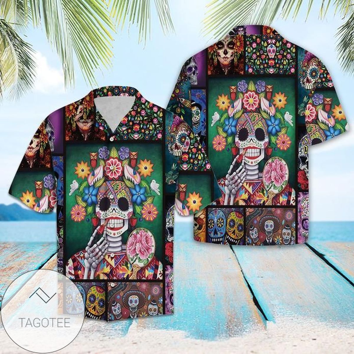 Sugar Skull Halloween Hawaiian Shirt