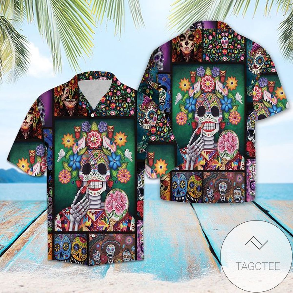 Sugar Skull Tropical Full Printing Authentic Hawaiian Shirt 2022s Hl