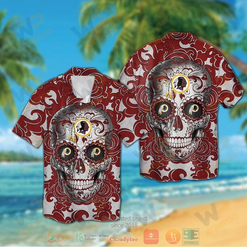 Sugar Skull Washington Redskins hawaiian shirt