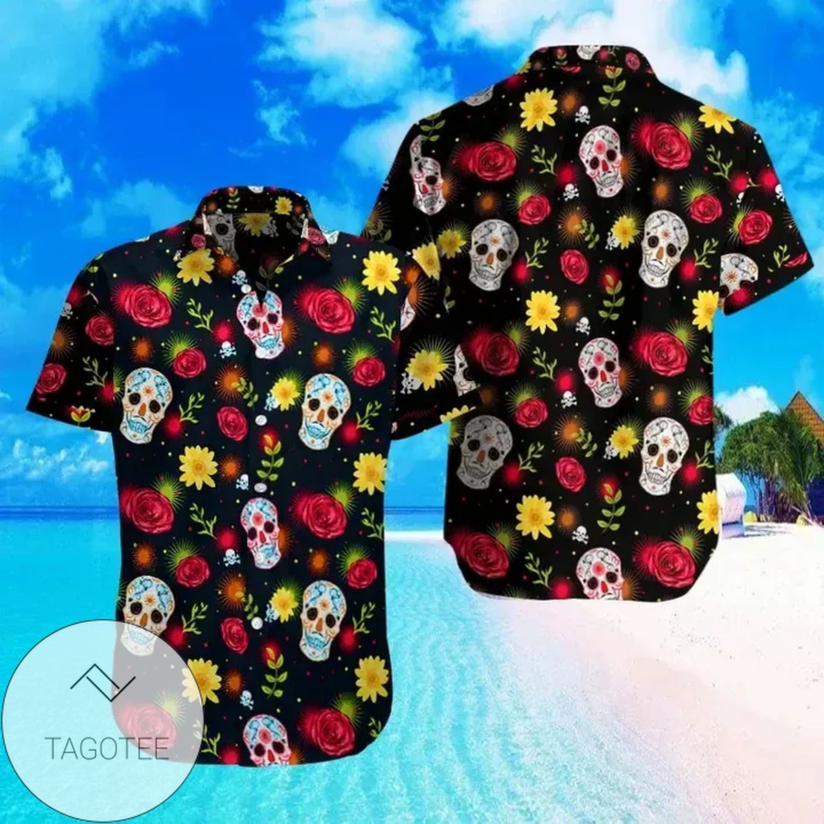 Summer Beach Hawaiian Flowers Shirt