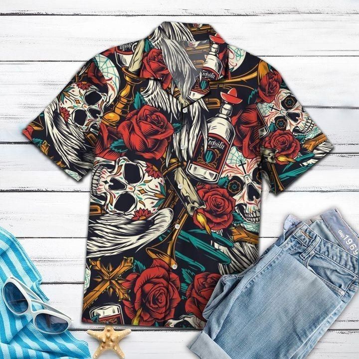 Sugar Skull Hawaiian Shirt Gifts With Skulls On Them For Men Women