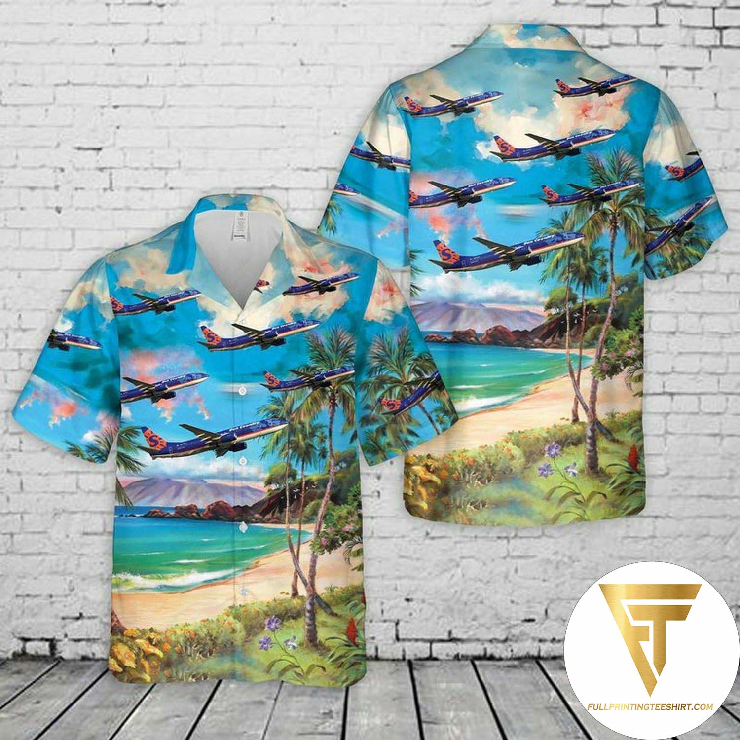 Sun Country Airlines Boeing 737-8KN Hawaiian Shirt And Beach Shorts