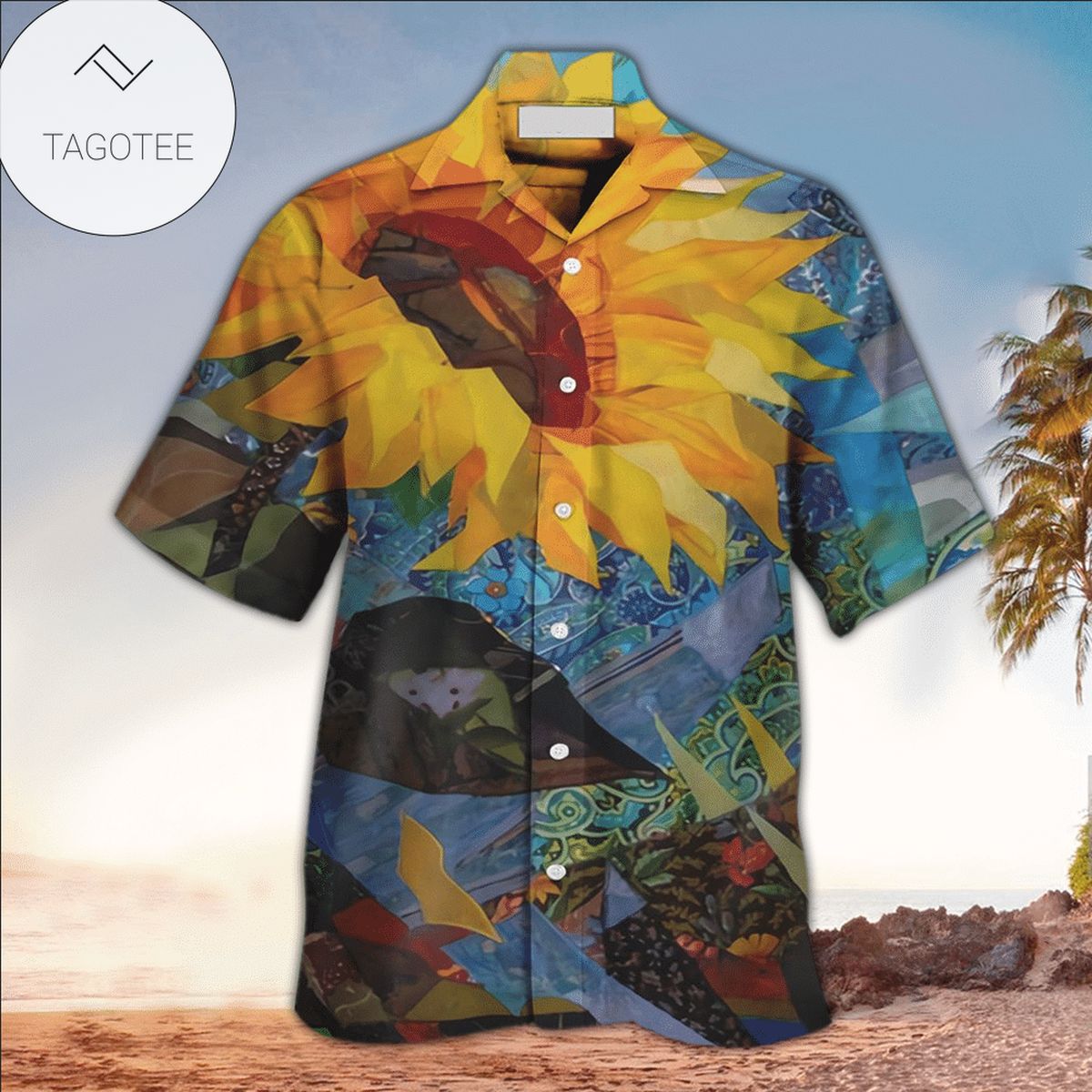 Sunflower Colorful Hippie Hawaiian Shirt