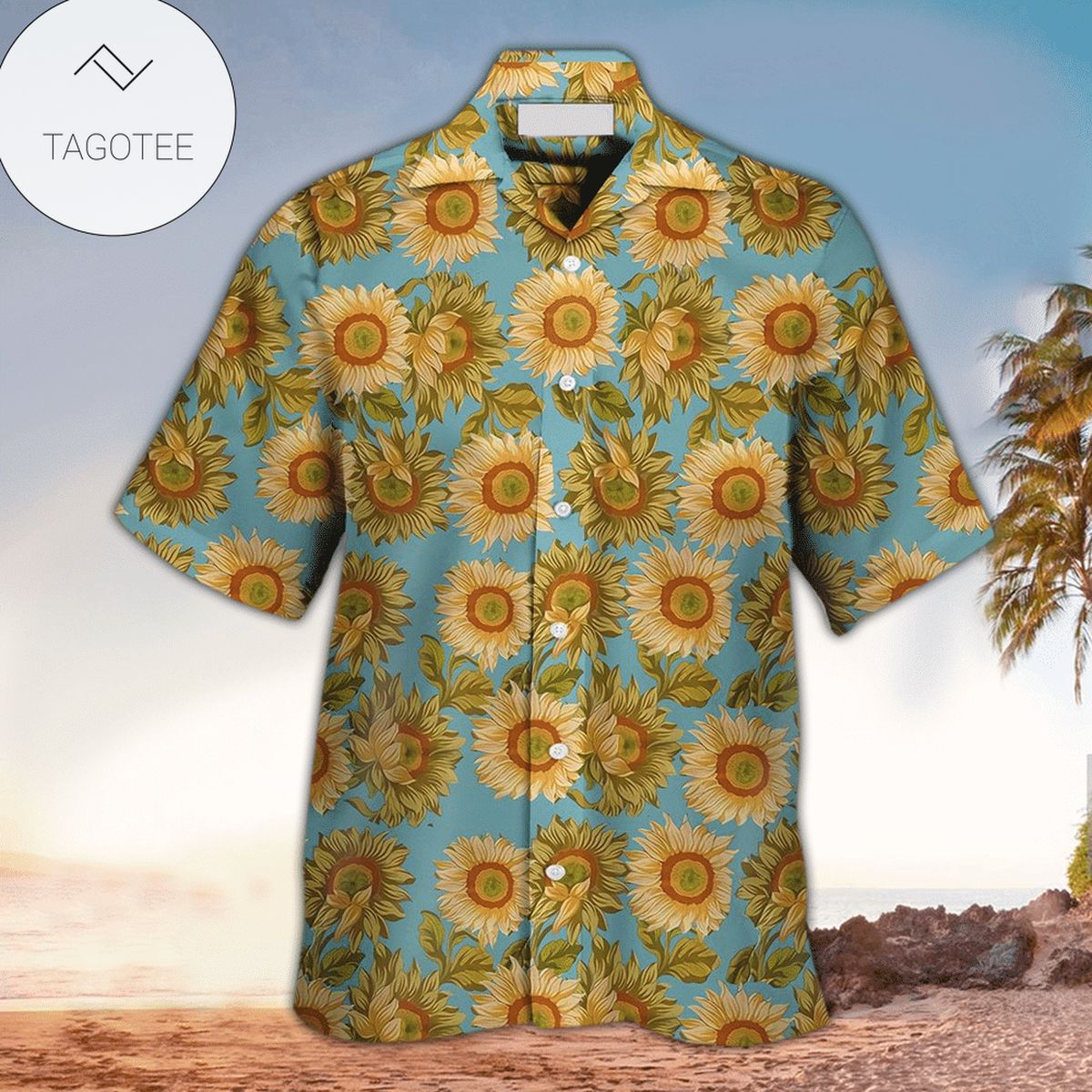 Sunflower Hawaiian Shirt Sunflower Button Up Shirt