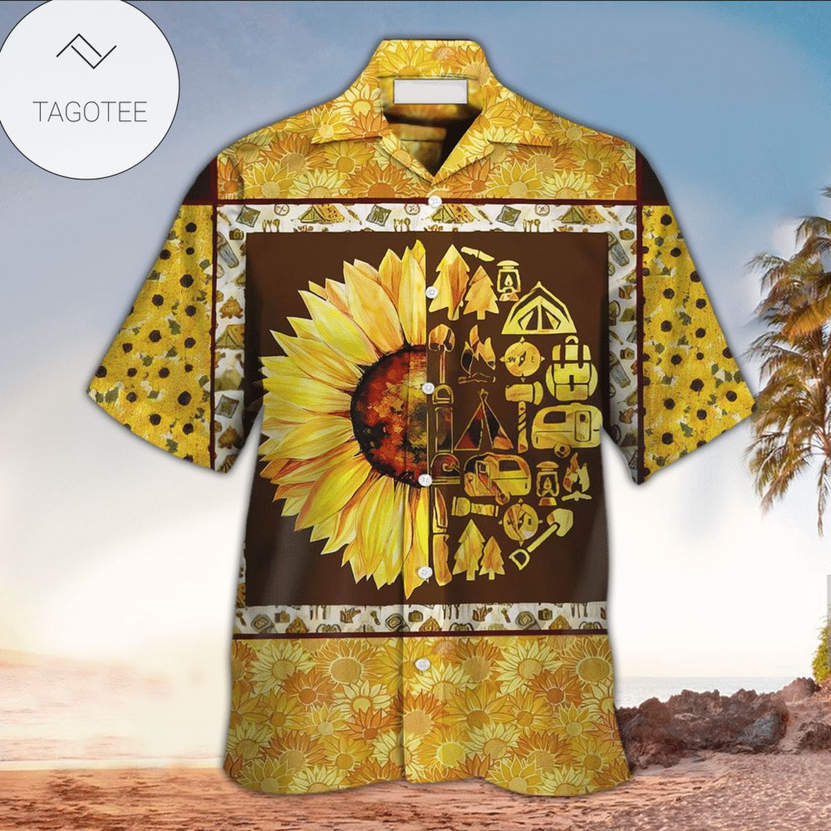 Sunflower Parrot Hawaiian Shirt