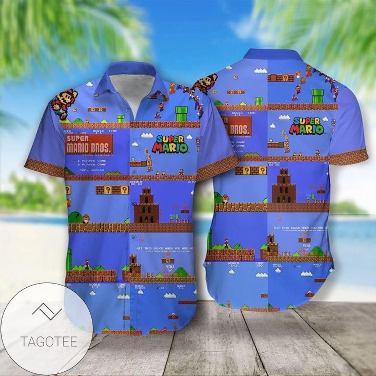 Super Mario Hello Titty For Men And Women Graphic Print Short Sleeve Hawaiian Casual Shirt