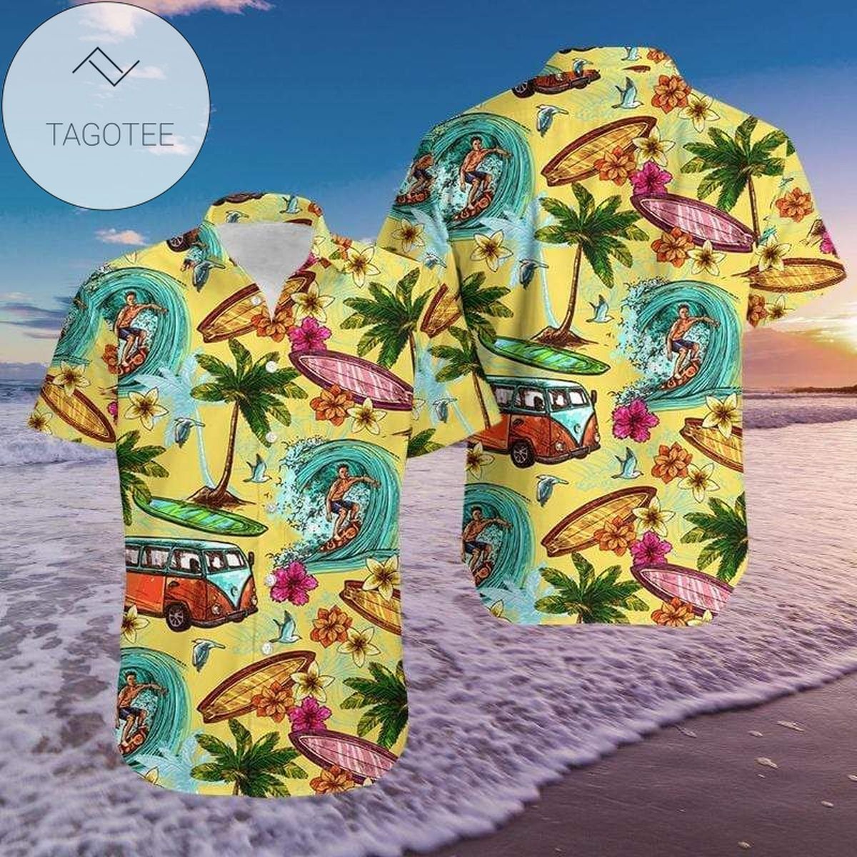 Surfboard Flower Mandala Hawaiian Shirt For Men With Vibrant Colors And Textures