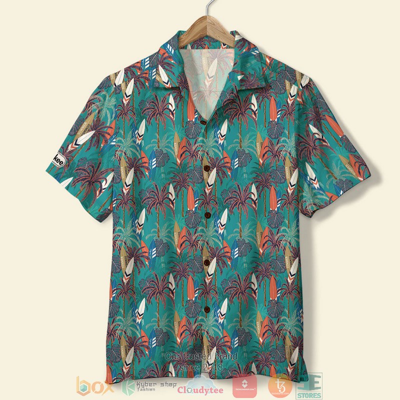 Surfing Tropical Us Flag Hawaiian Shirt