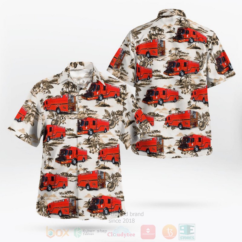 Surrey Fire Service British Columbia Canada Fleet Hawaiian Shirt