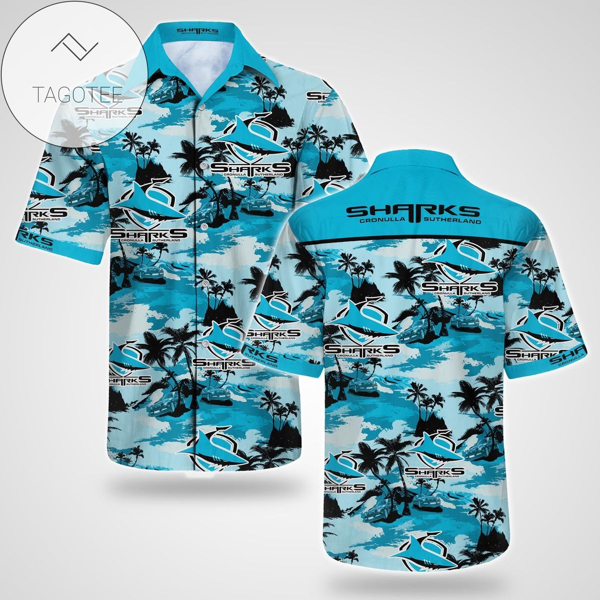 Sutherland Sharks Tommy Bahama Authentic Hawaiian Shirt 2022 3d