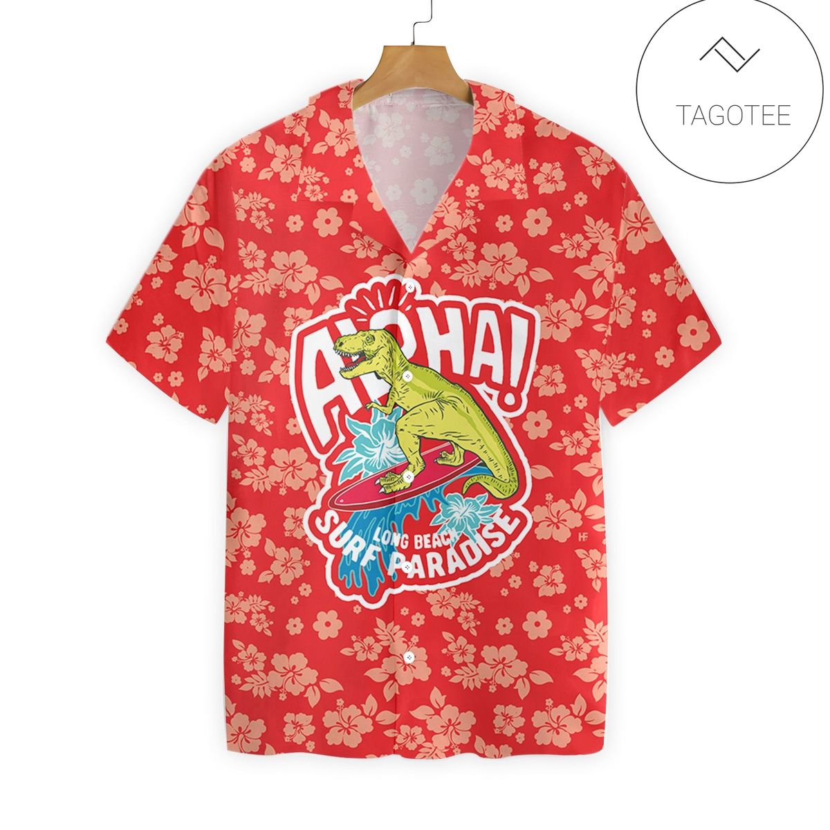 T-rex Dinosaur Aloha Shirt Fearless T-rex Dinosaur Hawaiian Shirt