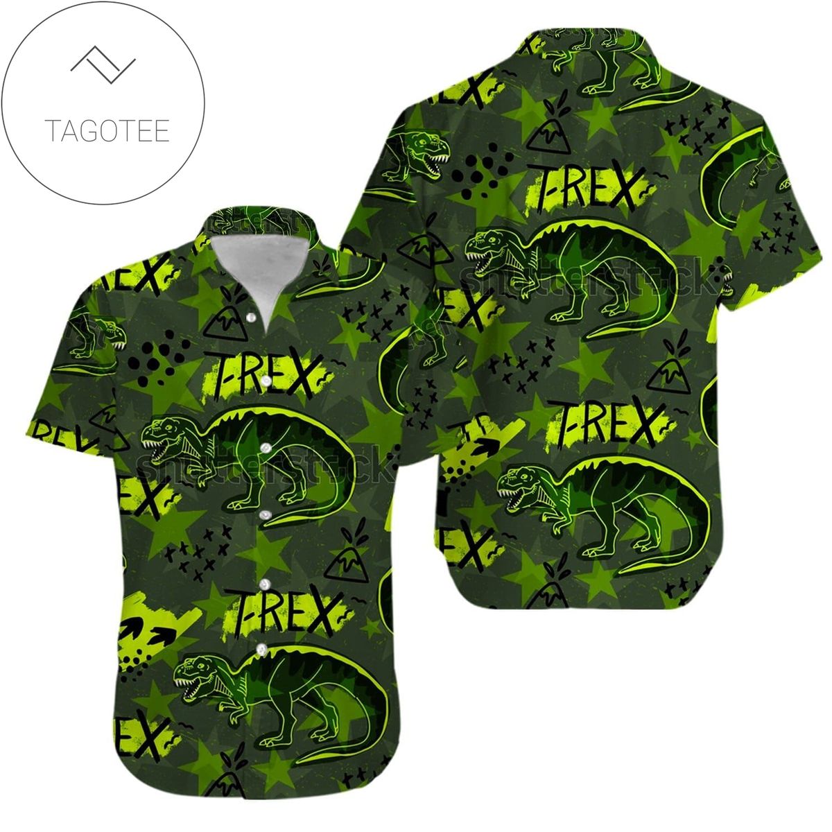 T-rex Dinosaur So Cute On Space Hawaiian Aloha Shirts