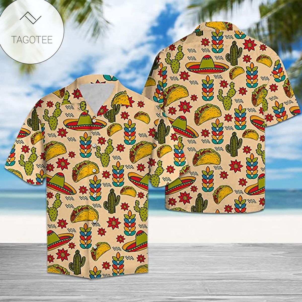 Taco Funny Bigfoot Carrying Tacos Tropical Hawaii Aloha Shirts 148l