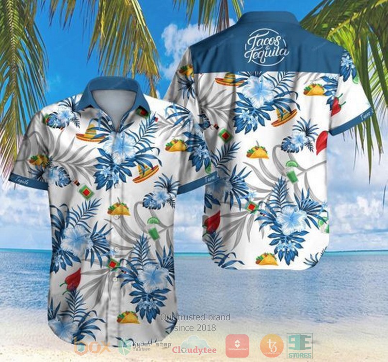 Taco Bell Violet Hibiscus Hawaiian Shirt