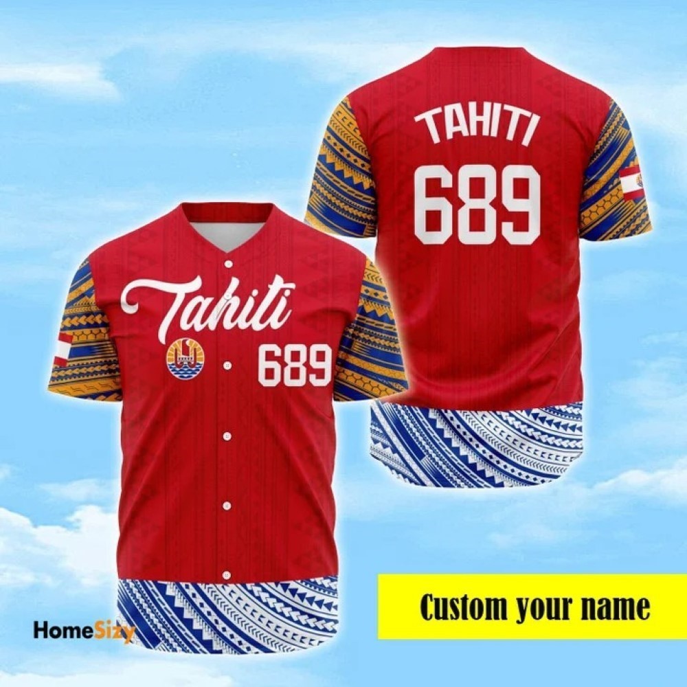 Tahiti Flag Stroke Style Baseball Jersey – Dnstyles