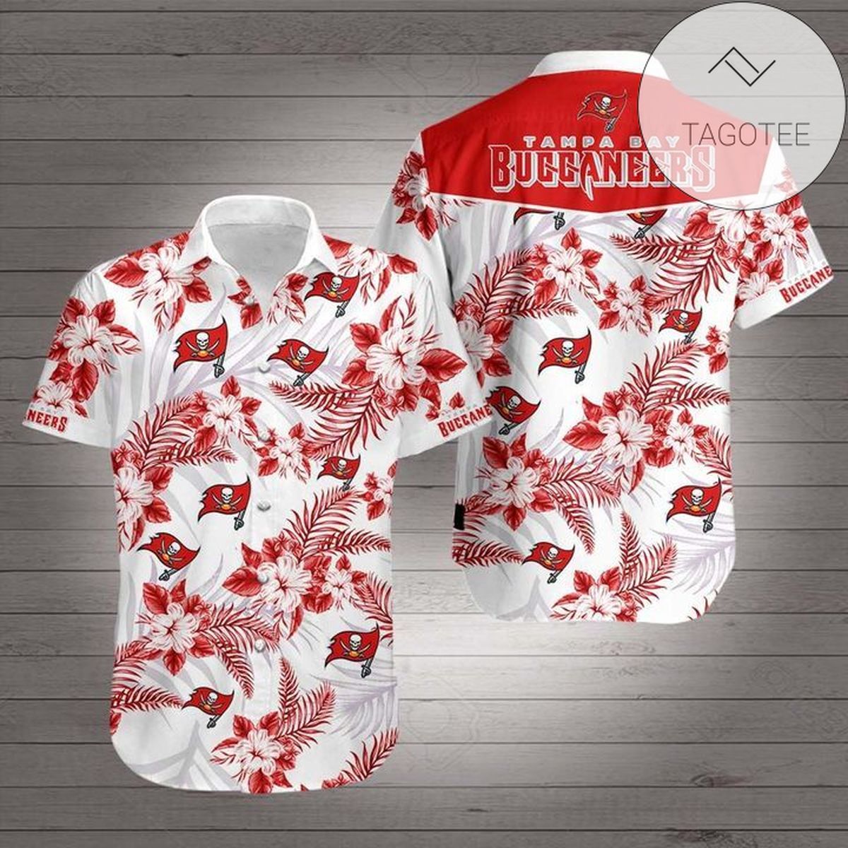 Tampa Bay Buccaneers Hawaiian 3d Shirt Tropical Flower Short Sleeve Slim Fit Body