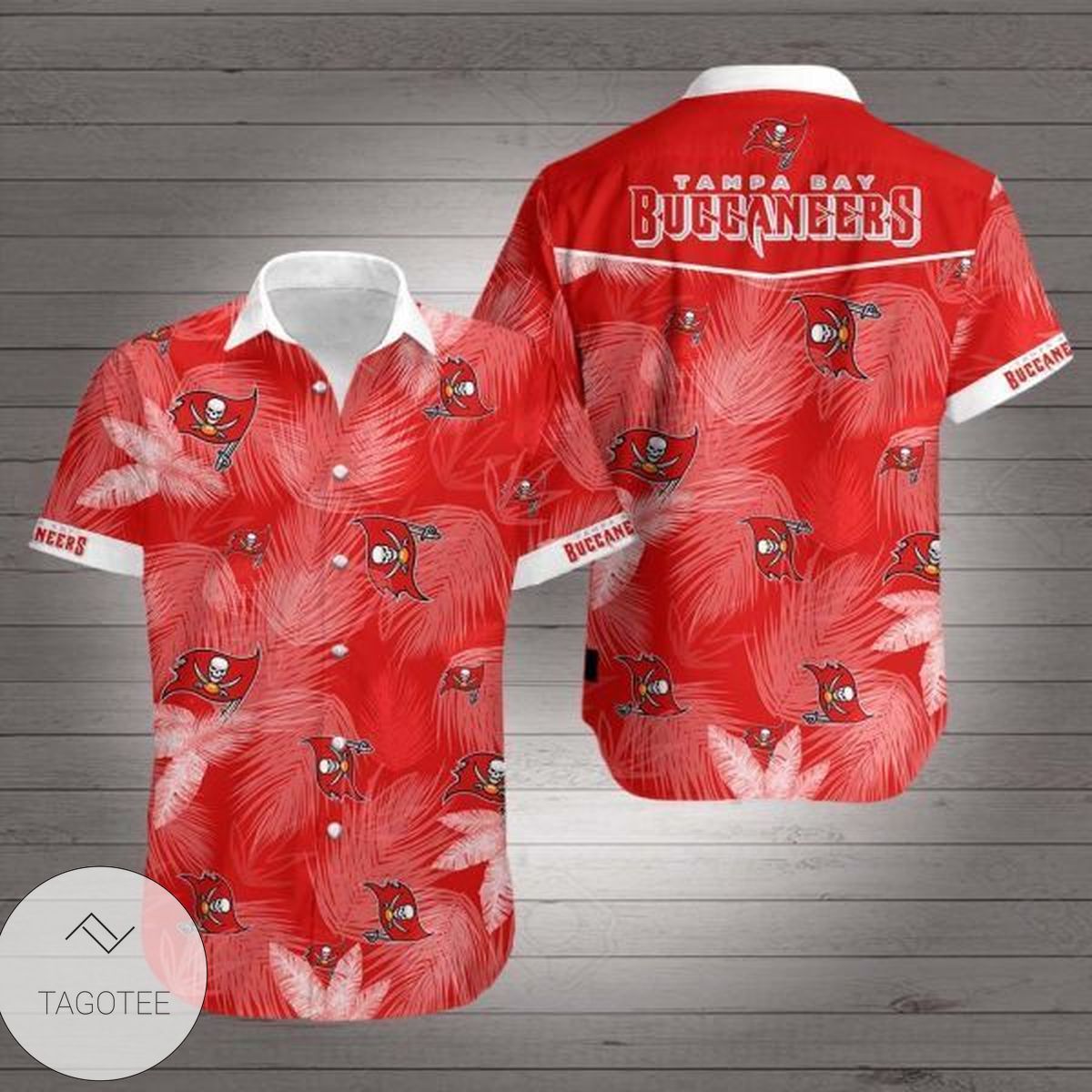 Tampa Bay Buccaneers LV All Over Print Summer Short Sleeve Hawaiian Beach Shirt – Red