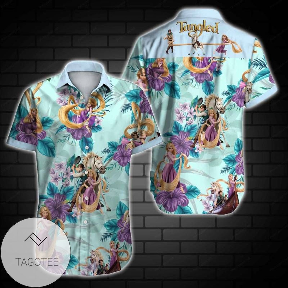 Tangled Hawaiian II Graphic Print Short Sleeve Hawaiian Casual Shirt