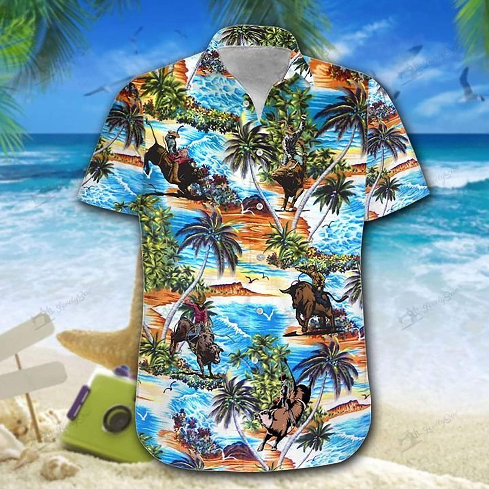 Team Roping Neon Hawaiian Shirt For Men Women