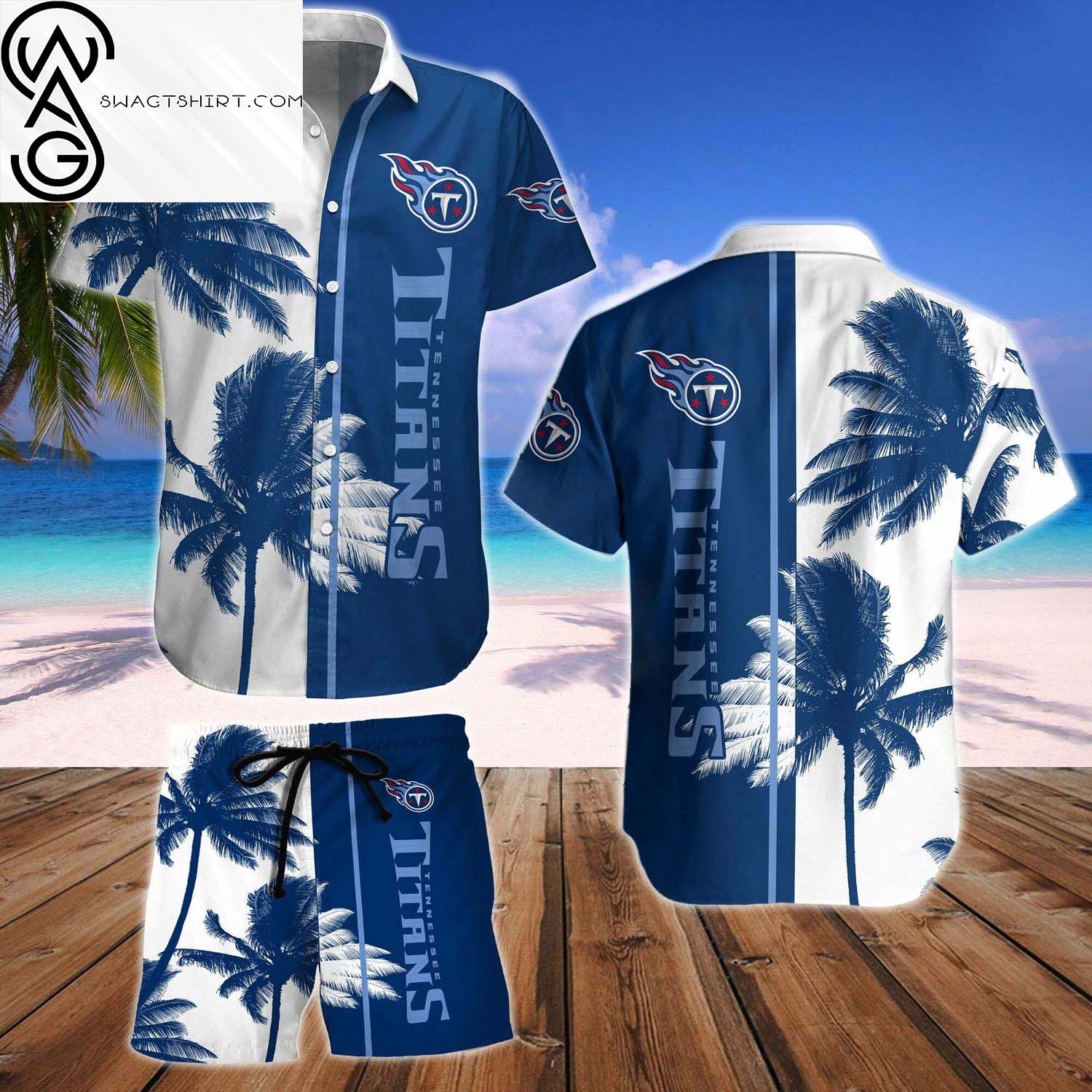 Tennessee Titans And Rugby Helmet Summer Aloha Hawaiian Shirt